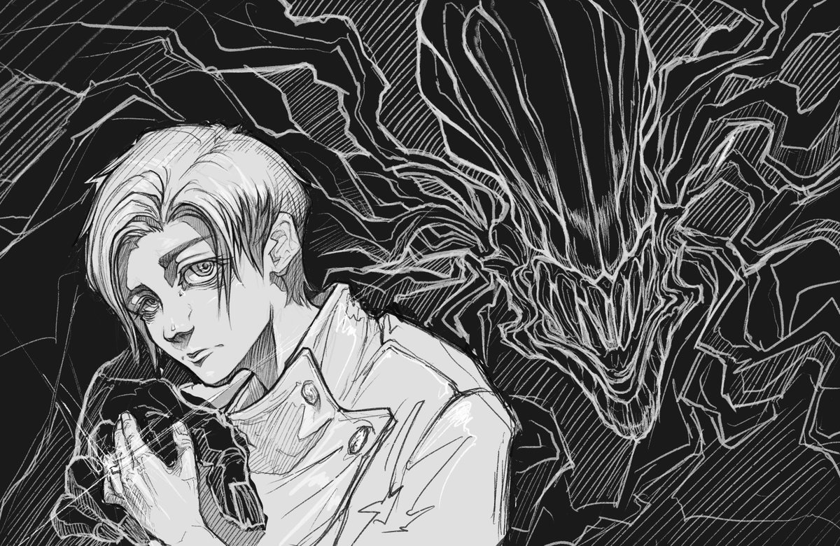 乙骨憂太×リカちゃん💍 
アニメかっこよすぎたから落書き！
 #呪術廻戦