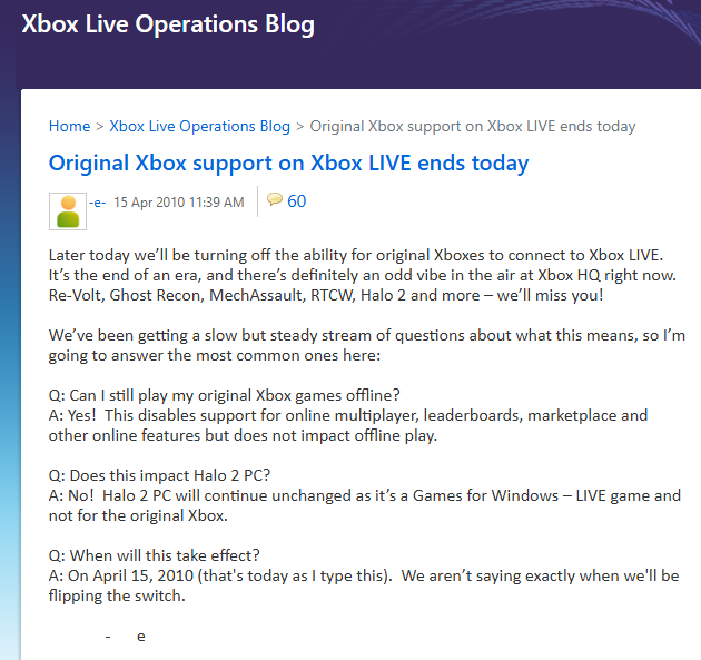 HaloClassicHCH's tweet image. On April 15, 2010, Microsoft confirmed Original Xbox LIVE would shut down that day, but gave no exact time. For Halo 2 players, that meant there was still hope to squeeze in a few more matchmaking games before the end.
#halo #halo2 #retrogaming