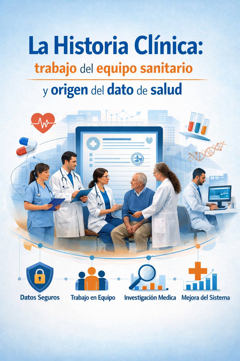 HealthData_MAD's tweet photo. La Historia Clínica es el origen del dato sanitario.
Se construye en equipo entre profesionales y pacientes.
Su calidad impacta en la atención directa y en cómo mejoramos el sistema a través del uso secundario responsable.
#HistoriaClínica #SaludDigital https://t.co/7MdoMakDJk