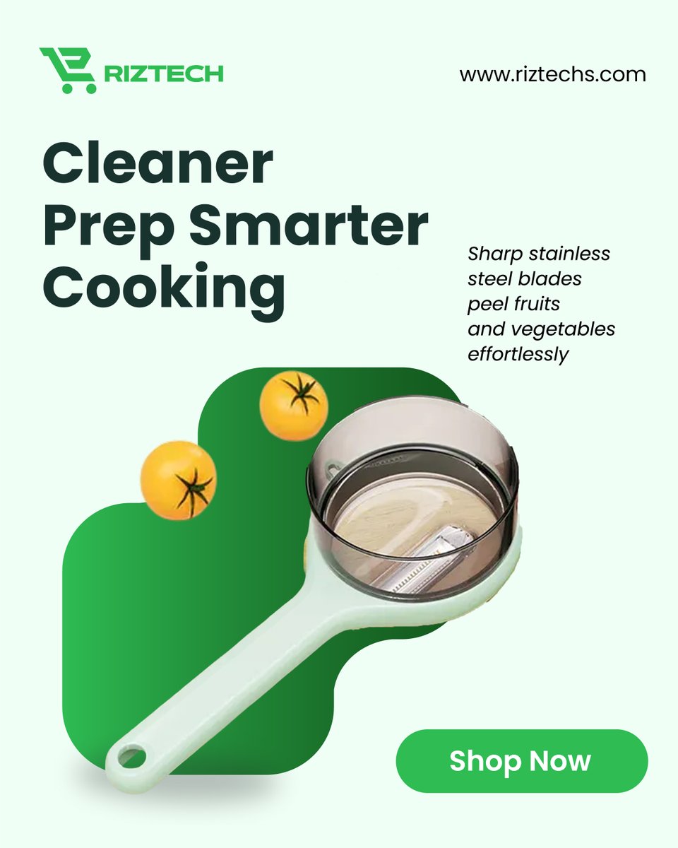 riztechllc's tweet image. Want a cleaner and faster prep setup?
Our #MultiPeeler reduces mess and saves time

#KitchenHacks #SmartKitchen

Get yours now: riztechs.com