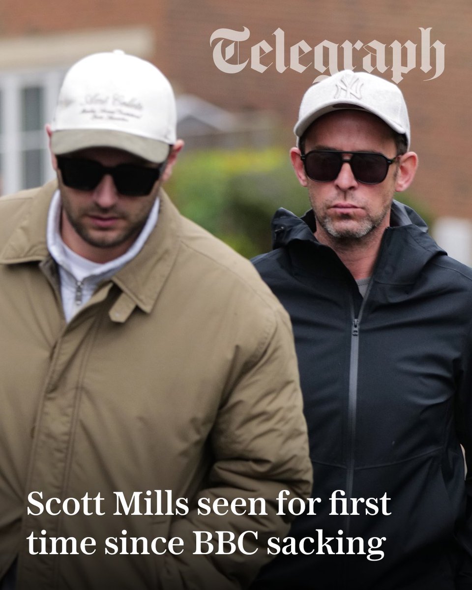 Telegraph's tweet photo. Scott Mills has been seen in public for the first time since he was sacked by the BBC over allegations of misconduct.

🔗: https://t.co/Yxs5S5RGlc https://t.co/yvvPHsvxHN