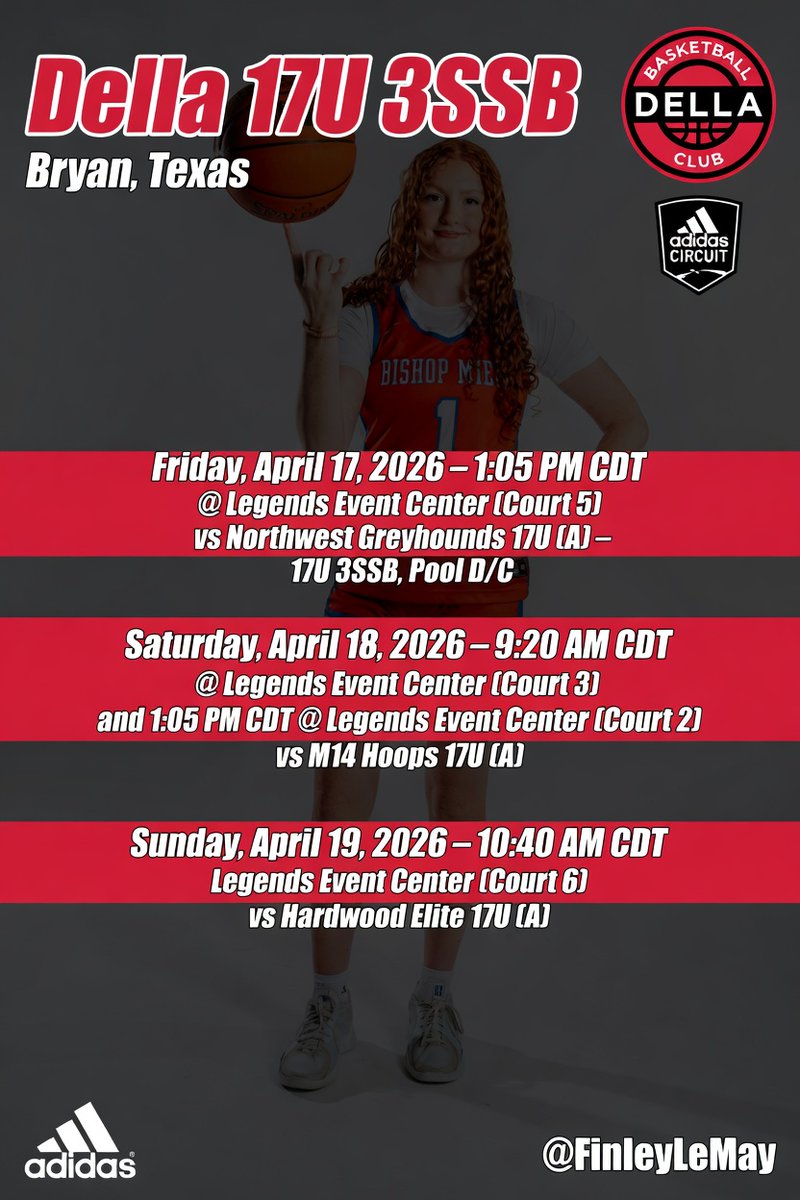 FinleyLemay's tweet photo. Our schedule for this weekend, come watch us play! https://t.co/TKqBRhAfXn
