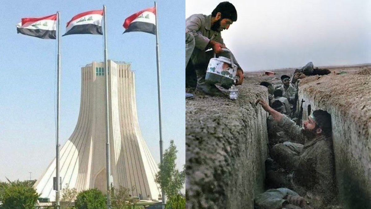 Pahlavi1371's tweet photo. فاصلهٔ این دو تا عکس رو خونِ ۲۵۰ هزار ایرانی پر کرده.

۸ سال جنگی که خمینی حرومزاده بر سر ایران خراب کرد و می‌شد تو چند ماه جمع بشه و باعث شد هزاران شهید و اسیر بدیم.

الان تروریست‌های عراقی پرچمِ عراق رو در پایتختِ ایران به اهتزاز درآوردن تا روحِ صدام شاد بشه.

کلاهتو بنداز بالاتر، وطن‌پرست‌نمای بی‌شرف!

#KingRezaPahlavi #DigitalBlackoutIran #KingRezaPahlavi‌ForIran