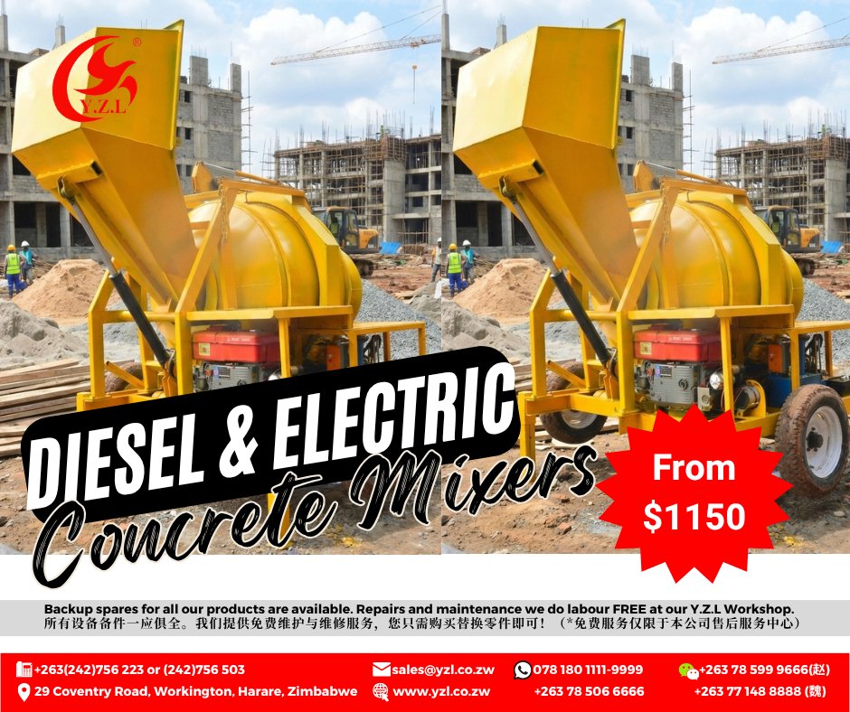 YWholesalers's tweet photo. THE BEST INDUSTRIAL AND CONSTRUCTION EQUIPMENT AVAILABLE AT Y.Z.L WHOLESALER
FREE LABOUR FOR REPAIRS AND MAINTENANCE
#welding #platecompactors #porkervibrators #electricmotors #pickaxes #shovels #alternators #compressors #winches #concretemixers #concretecutters #chickenpluckers https://t.co/jiqb8B0GnY