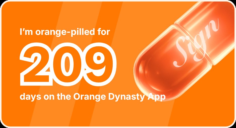 I've been Orange-Pilled and Seeing Signs for 209 days 👀🧡🐉.Join the app and be a better version of yourself!
orange.sign.global/app?user=1WCVO…