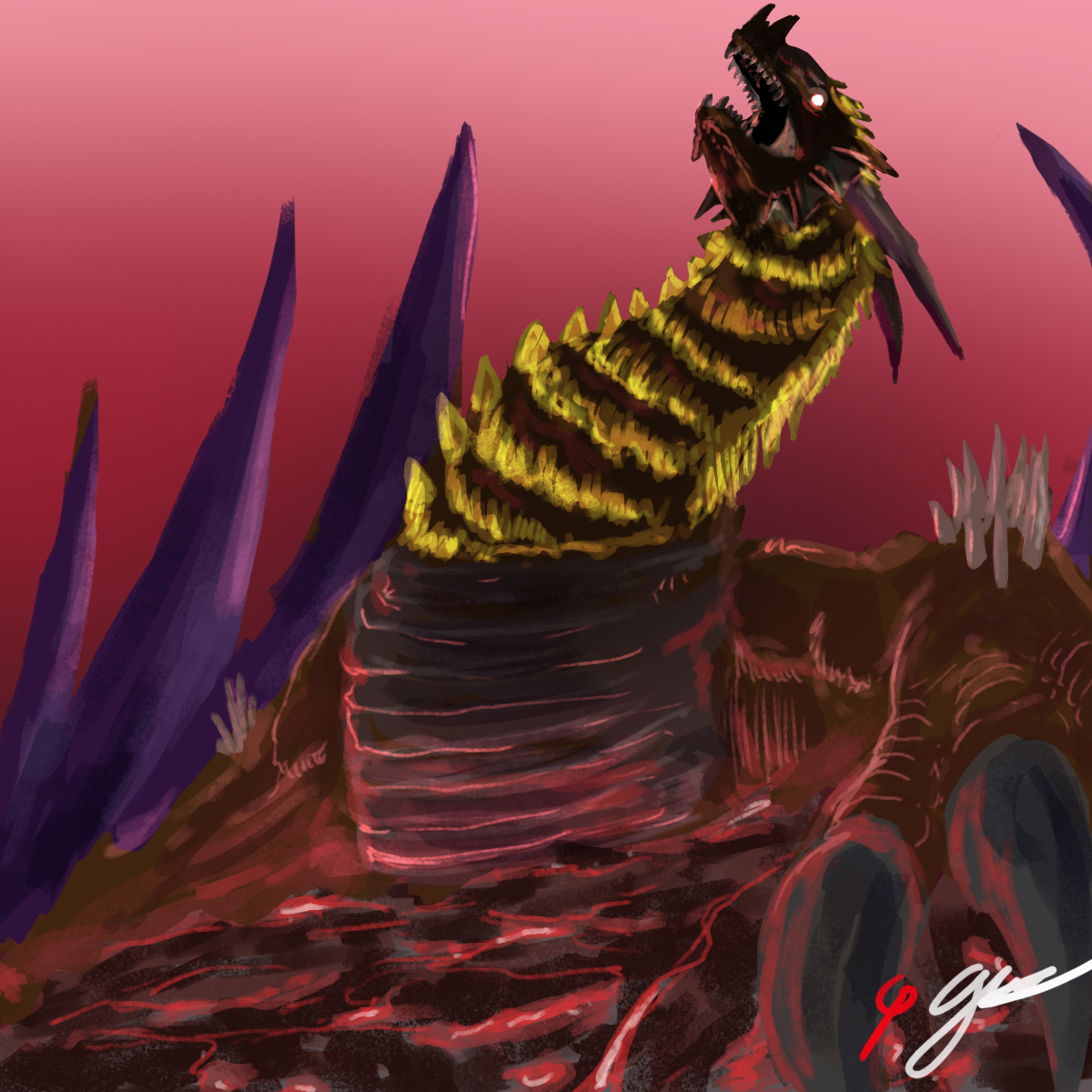 Bizarrico1's tweet image. #ockaijuapril2026 Day 13: Glatistant 
Owned by @/dakodraws_stuff IG
 #kaiju #ockaijuapril #monster #dragon