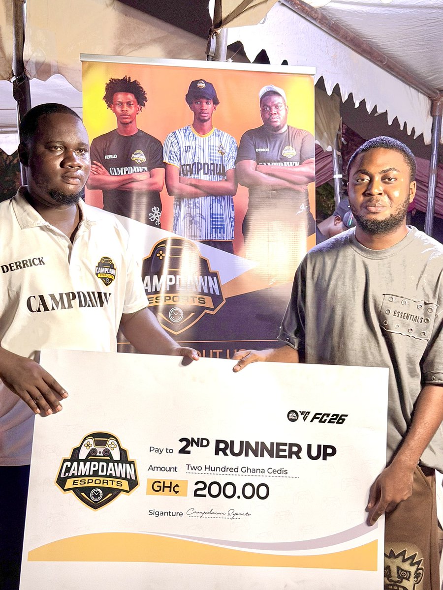 campdawnesports's tweet photo. Moments as management of CAMPDAWN Esports, alongside the SRC President of Pentecost University, presented cash prizes to the tournament winners. 🏆💛

Interestingly, the FC champion turned out to be a law student from the university. Built different 🔥💛
#fc25 #esports #trending https://t.co/xiD8M0VZyi