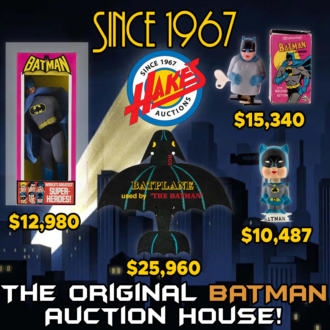 HakesAuctions's tweet image. Got any vintage Caped Crusader ephemera? We'll throw it in the spotlight, like we did with these other Batman relics which brought SERIOUS numbers at Hake's! Consign now! ow.ly/9FJl50XBlnA
#batman #auction #collectibles #toycollector