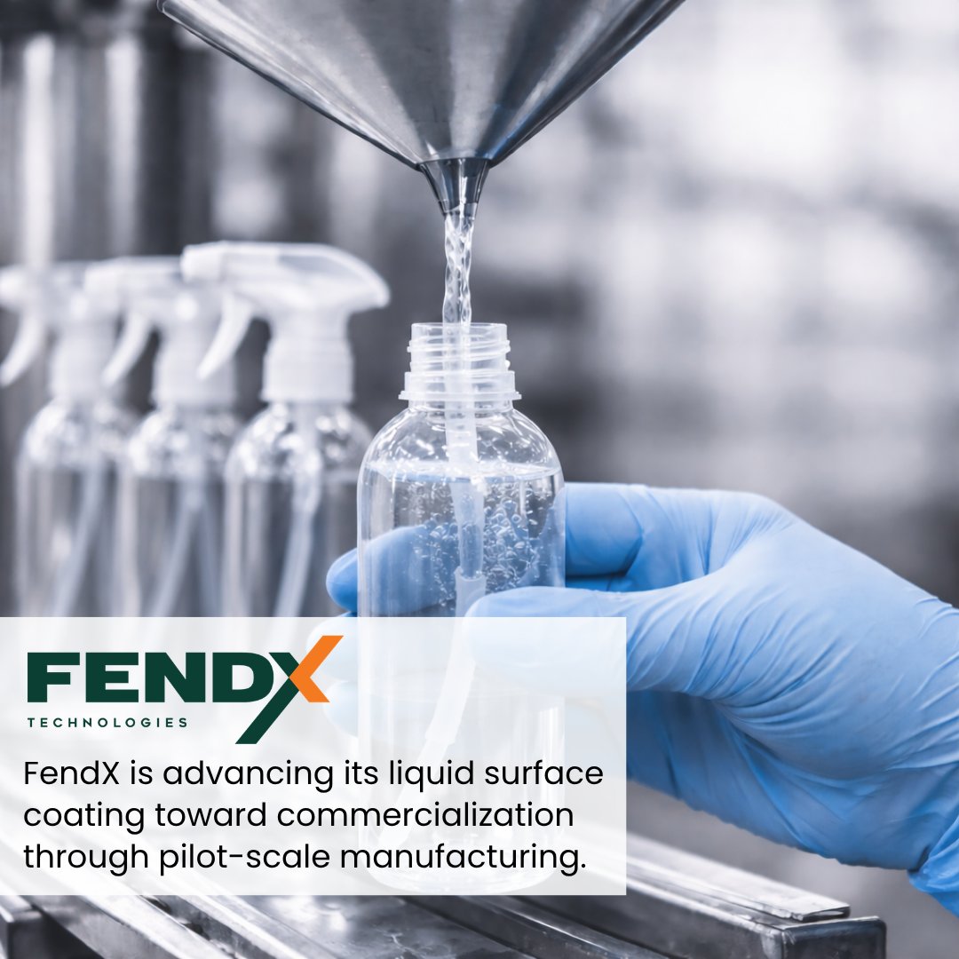 fendxtech's tweet photo. FendX Technologies engages Galenvs Sciences to establish the manufacturing process for FendX’s liquid surface coating, including producing three pilot lots to assess consistency across batches — a key step toward commercialization.

NEWS RELEASE: https://t.co/HPniHxFAzZ https://t.co/QEBPt77elB
