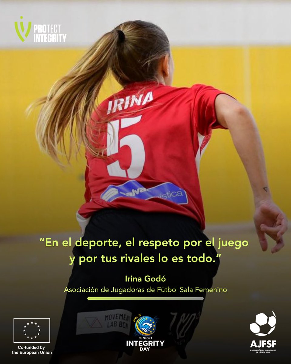 AJFSFemenino's tweet photo. 🗓️ Hoy es el #EUSportIntegrityday, un
recordatorio de que el deporte se basa en la equidad, la transparencia y el respeto.

AJFSF 🤝 @EUAthletes 

🇪🇺 Un proyecto cofinanciado por la Unión Europea.

#BeyondAthletes #EAPA #Protectintegrity #PlayerVoice https://t.co/0n6xyDAN0K