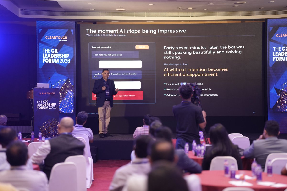 ClearTouchIn's tweet photo. At ClearTouch's invite-only 10-year celebration, keynote speaker Rinoo Rajesh addressed a question the entire industry is wrestling with: Are Indian CX leaders ready for AI-led enforcement? https://t.co/Wo9nUAOOPL