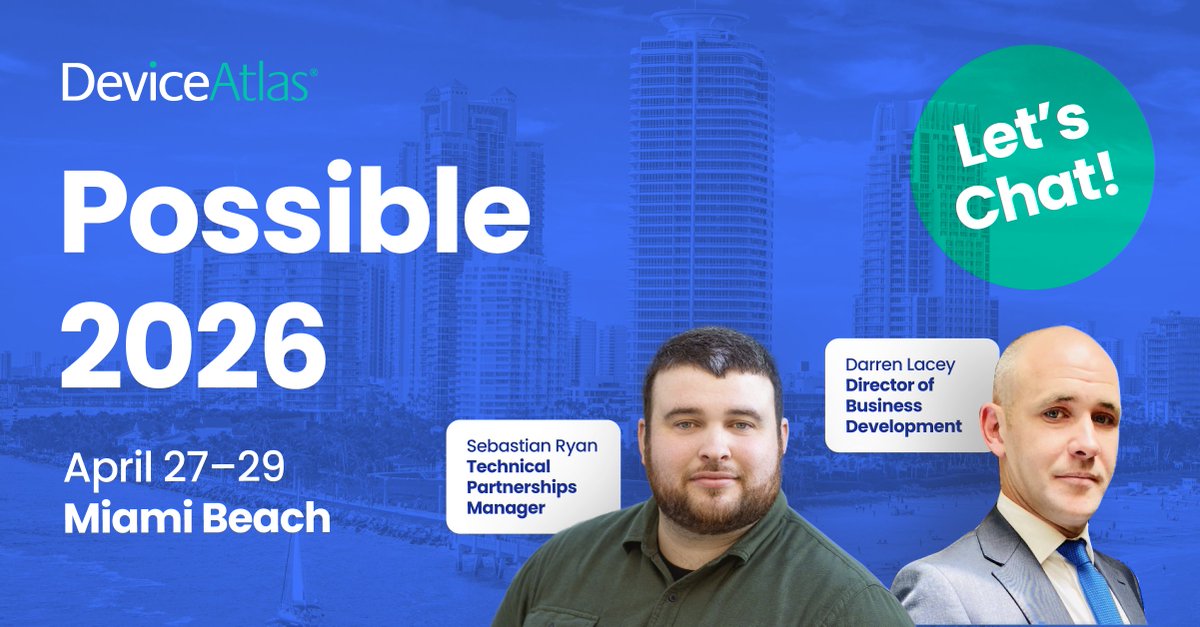 Better CTV monetization isn’t about more ad load - it’s about precise, real-time device data.

Darren Lacey and Sebastian Ryan are at POSSIBLE in Miami. See how better data sharpens auction logic.

📅 Book a 15-min sync: deviceatlas.com/events/possibl…

#CTV #AdTech #Programmatic