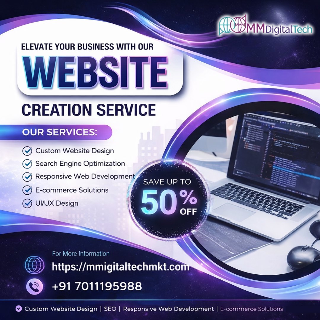 mmdigitaltech's tweet photo. 🚀 Elevate your business with a powerful website!
Get professional Website Development services with up to 50% OFF.

From design to SEO, we create websites that convert visitors into customers.

📞 Call: 7011195988
🌐 https://t.co/lMOZzg7VK1

#websitedevelopment #webdesign https://t.co/2dMNQjeMRL