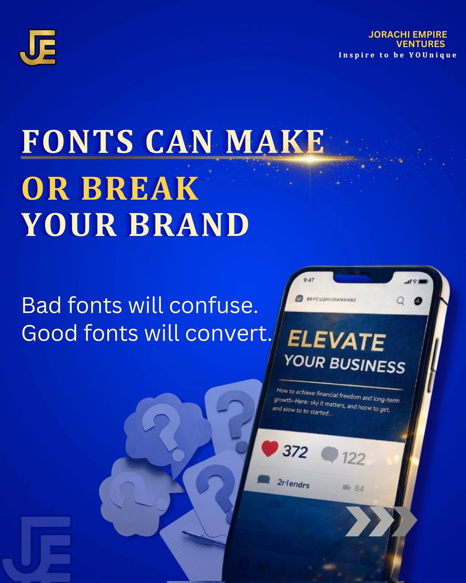 Jorachi_Empire's tweet photo. Your font choice is not just design… it’s perception 👀
Bad typography makes your brand look confused.
Clean typography makes you look premium.
Same message. Different impact.
Choose wisely. Choose YOUnique💼
#Typography #BrandDesign #CreativeStrategy #GrowYourBrand #BeYOUnique https://t.co/D0QHB97ar1