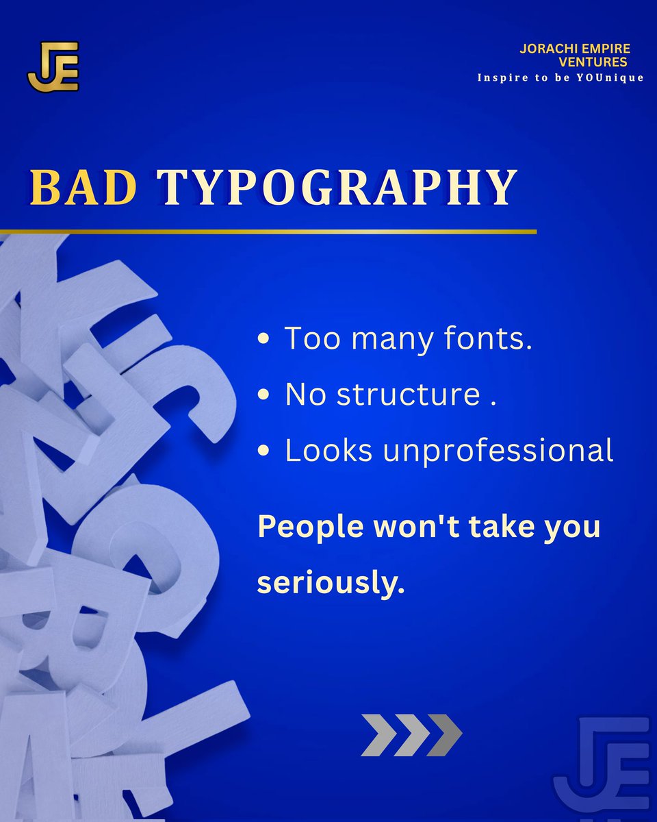 Jorachi_Empire's tweet photo. Your font choice is not just design… it’s perception 👀
Bad typography makes your brand look confused.
Clean typography makes you look premium.
Same message. Different impact.
Choose wisely. Choose YOUnique💼
#Typography #BrandDesign #CreativeStrategy #GrowYourBrand #BeYOUnique https://t.co/D0QHB97ar1