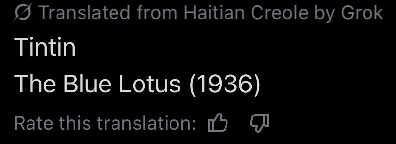 ironspecs's tweet photo. Haitian Creole!

Tintin is worldwide. https://t.co/o54KWWPq2T