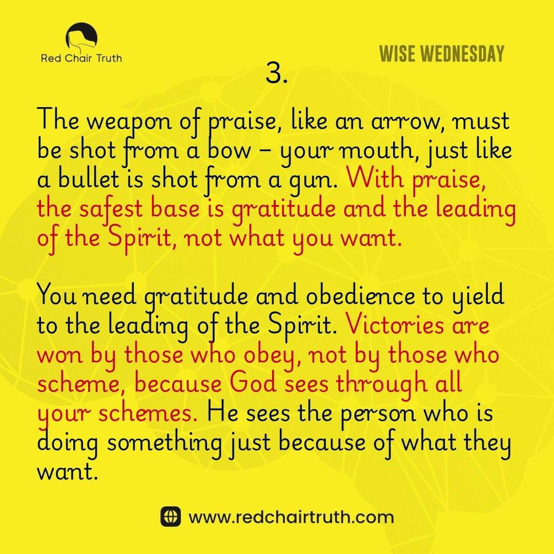 redchairtruth1's tweet image. Not every act of praise begins with a reason. Sometimes, it begins with obedience… and the reason follows.

Learn the power of obedience this Wise Wednesday.

#RedChairTruth  #WiseWednesday  #GospelQuotes #ChristianQuotes #QuotesbyItaUdoh #RCT #ItaUdoh