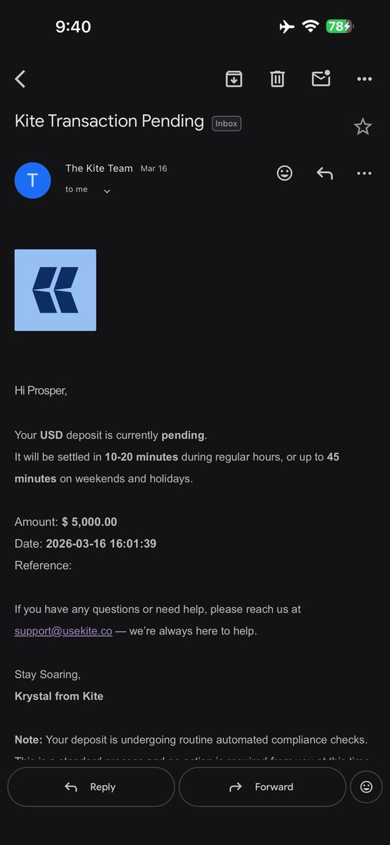 _iamsolly's tweet photo. @UseKitehq release my pending deposit since March 16th, you guys are not responding to my DMs and you keep posting everyday. You guys are scamming people https://t.co/SFXqVimrf5