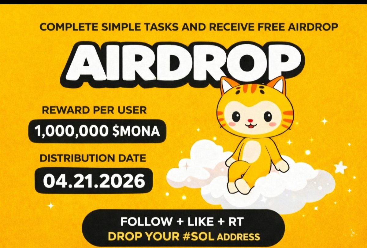 Monasolanatoken's tweet photo. $MONA AIRDROP 🪂 IS LIVE! 🐱🧧

The $MONA airdrop continues, we’re Currently distributing 150,000,000  $MONA to our community.
AIRDROP LINK: https://t.co/3LYG4Tz1wR
To join: 
1️⃣ Like ❤️ + Retweet 🔁 this post
2️⃣ Leave your #Sol       address
3️⃣ 2500 wallets will be selected randomly

🏆 Each winner receives 200,000 $MONA
📅 Distribution now Till 20th April 

Let Mona bless your wallet 🧧🐾
#MONA #Airdrop #SolChain