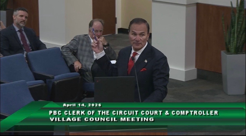 ClerkPBC's tweet image. .@ClerkMikeCaruso joined @wellingtonflgov Council meeting on Tuesday, April 14 to present on how residents can safeguard their homes from property fraud and protect against scams.

Together, we can help prevent fraud. #CommunitySafety #PropertyProtection