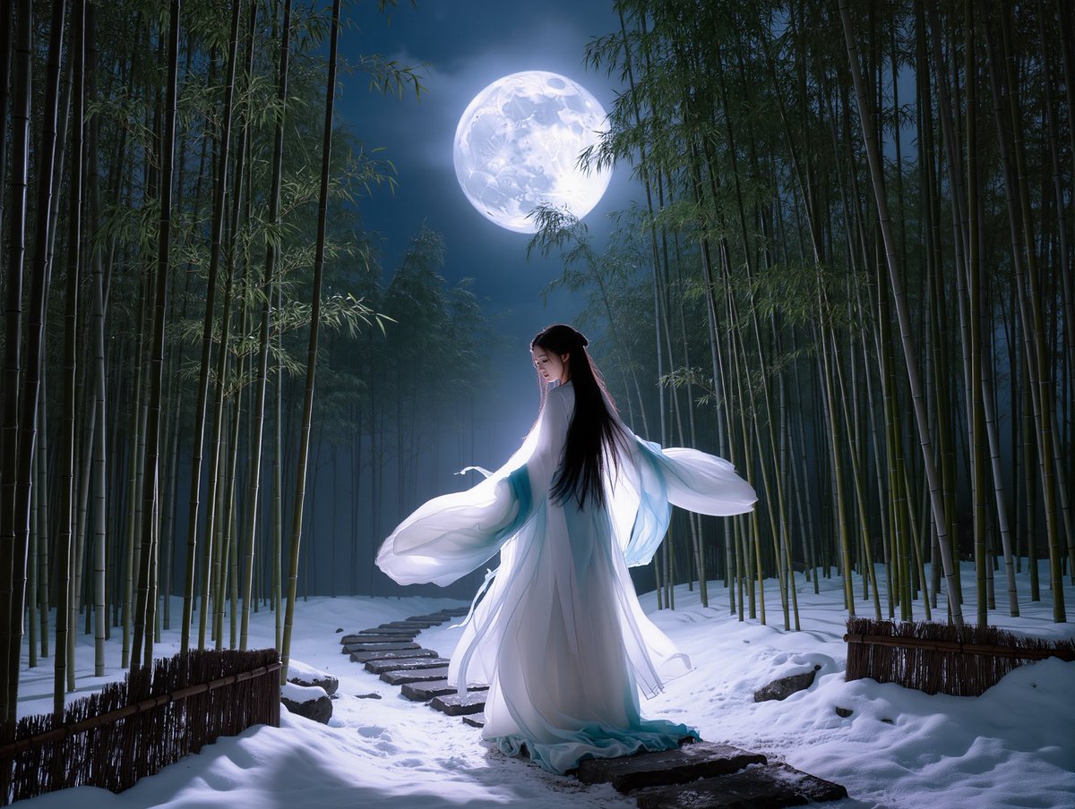 usapon21's tweet photo. This is just my image, but Yuki-onna (Snow Woman)
#AIart https://t.co/kJfouzII9f
