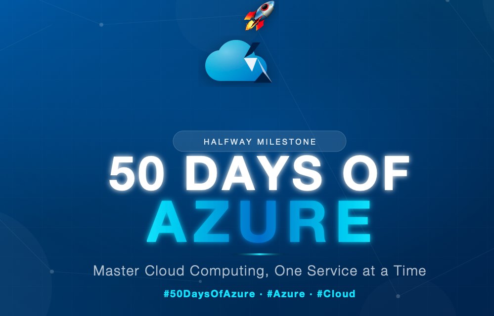 dashmundkar's tweet image. 🚀 I'm starting #50DaysOfAzure!

For the next 50 days, I'll break down ONE Azure service daily:
☁️ What it does
🔧 Real-world use cases
💡 Key features
📊 Pricing insights
🏗️ Architecture tips

From VMs to Quantum Computing — we're covering it ALL.

Follow along &amp;amp; RT to help
