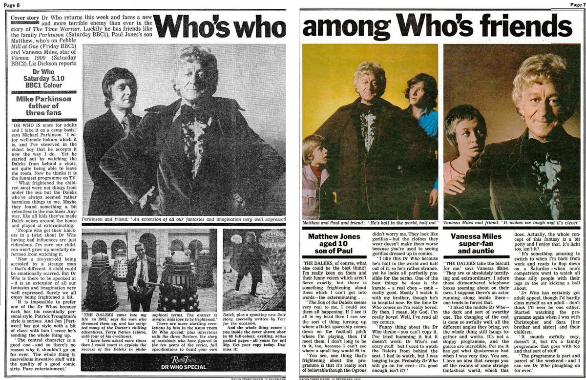 DoctorWhoPix's tweet image. Who's who among Who's friends ~ Radio Times, 1973

#DoctorWho #DrWho
