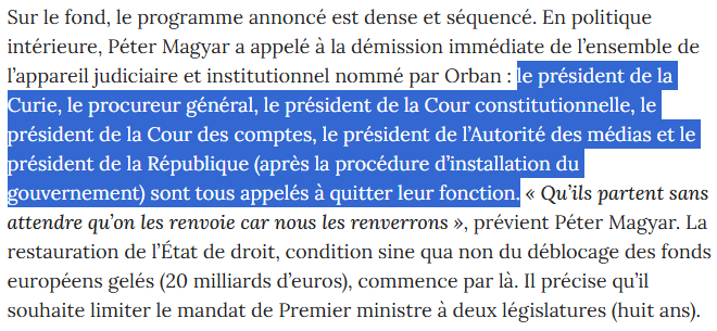Je n'ose imaginer les réactions du poulailler européen si la première déclaration de Giorgia Meloni après sa victoire de 2022 avait consisté à exiger la démission du président Mattarella, et accessoirement de toutes les hautes autorités institutionnelles et judiciaires.