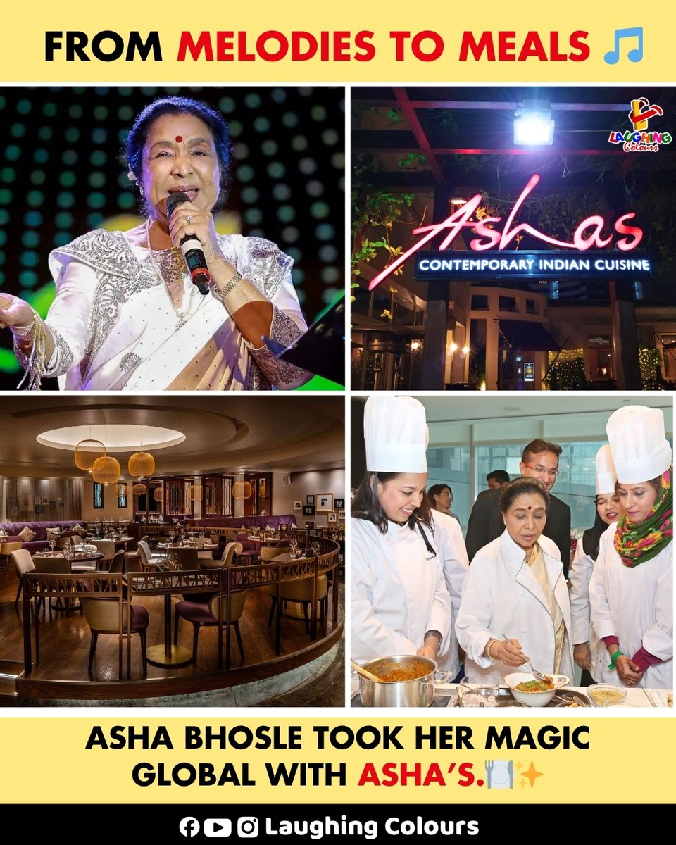 LaughingColours's tweet image. Asha Bhosle builds food empire 🍽️

#Bollywood #AshaBhosle #FoodBusiness #Inspiration