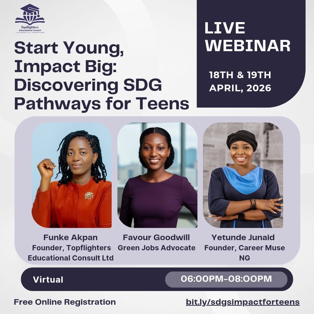 AkpanFunke's tweet photo. I Wish I Knew These as a Teen 👇👇👇

You can register here: https://t.co/iR4yS1odBW

#SDGs
#Globalleaders
#Teens
#UNICEF https://t.co/qm8IP4VEWQ