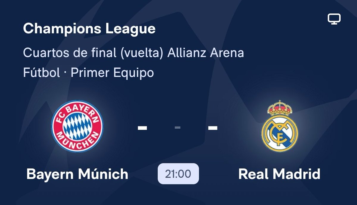 RealSeasonNT1's tweet photo. HBO Sisoniana para hoy
21:00 Bayern vs Real Madrid 
Cuartos Vuelta Champions 

•📣 WatchAlong en Youtube y Twitch en abierto para todos
(Enlaces cuando estemos en directo)
Comentarios con Sis García y sus 2 invitados de hoy: Jesús @jcampuero y Mokka  @MisterMokka
Invitado especial desde Munich: Pedro @lr_pedroo

•📣 Si quieres seguir el partido en X como siempre 
* En Exclusiva para Suscriptores

• Comentarios de Sison en descanso y final
• Análisis Sisoniano Post partido general (normalmente son de 24 horas (🤣)
• ElBisturí (La Joya de La Corona)