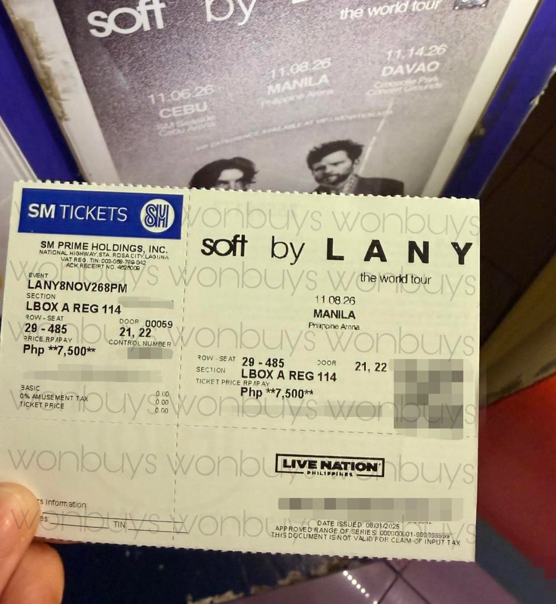 wonbuys_'s tweet photo. ♡ wts  lfb  ph .ᐟ soft lany concert ticket 

╰ DAY 2 MANILA NOV 8
╰ (1) LBOX A REG 114 - ROW 29 SEAT 485
╰ can do meet up, ticket is on hand
 📍silang cavite 

dm me for more deets &amp; proofs

willing to sell soft lany concert ticket manila ph https://t.co/rLYrQifvUs