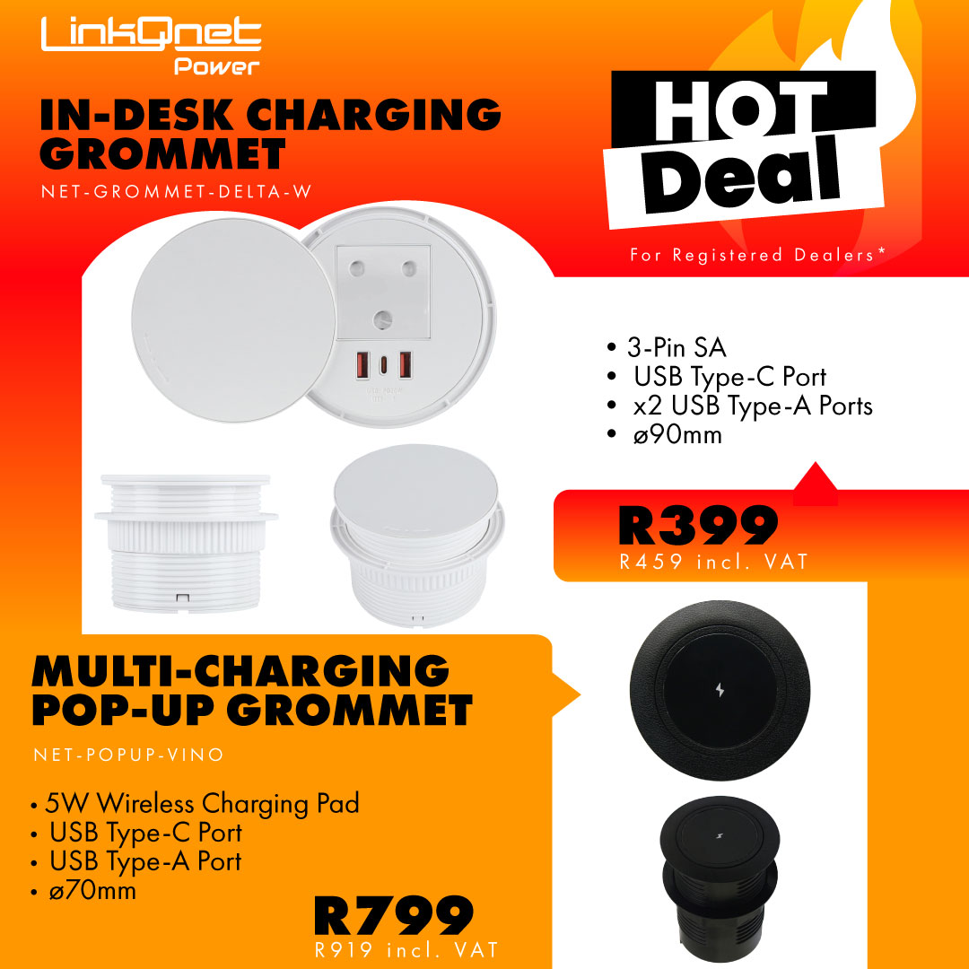 linkqage's tweet image. HOT DEALS with LinkQnet Power 🔌
Upgrade your workspace with smart, built in charging!

Clean desk. Easy power. Maximum convenience.
Deals for Registered Dealers*

For more information, visit our website or contact us at 0860 53 88 69
#Linkqage #LinkQnet #PowerSolutions