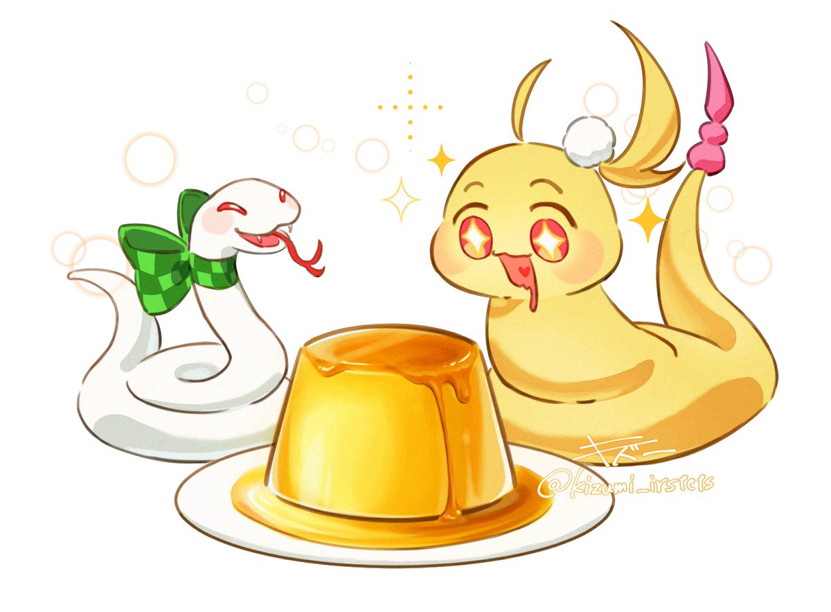 ツチノコシーシィアも好きー！
シロピちゃんと仲良くたまごプリンを食べるんだ🍮