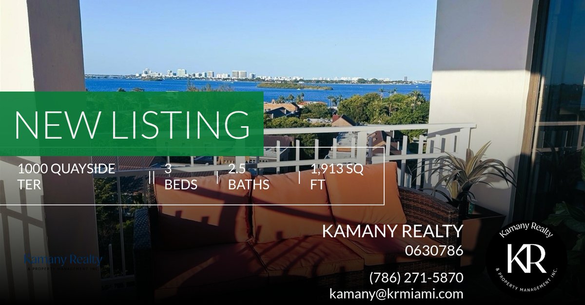 kamany1's tweet photo. 📍 New Listing 📍 Take a look at this fantastic new property that just hit the market located at 1000 Quayside Ter 1101 in Miami. Reach out here or at (786) 271-5870 for more information

Kamany Realty &amp; Property Management Inc.
📧 ... https://t.co/6wGLmVJfTg https://t.co/JE98DVRHPn