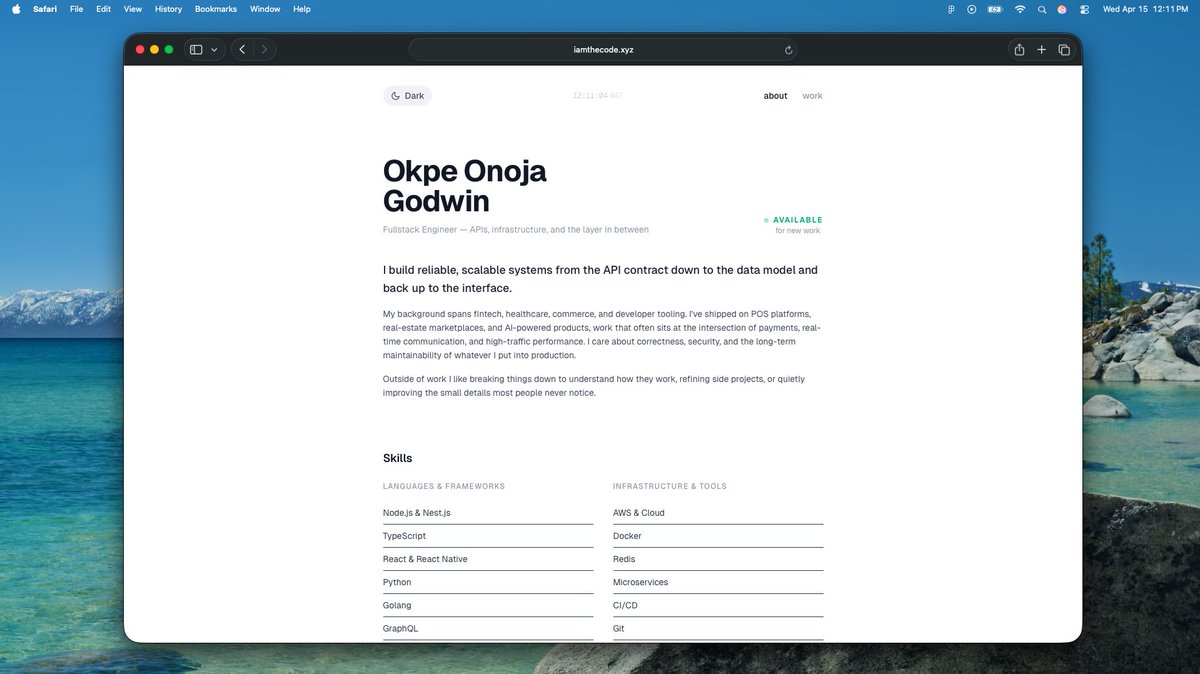 iam_the_code's tweet image. Just gave my portfolio a fresh revamp, take a look 👀
 iamthecode.xyz