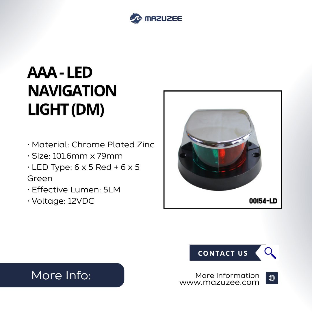 uae_mazuzee's tweet image. The AAA-LED Navigation Light (DM) is a small and dependable marine lighting product made to increase the visibility and safety of boats during night or low-visibility times.
Visit our site: mazuzee.com/index.php?rout…
#NavigationLight #LEDLight #MarineEquipment #BoatSafety #Mazuzee