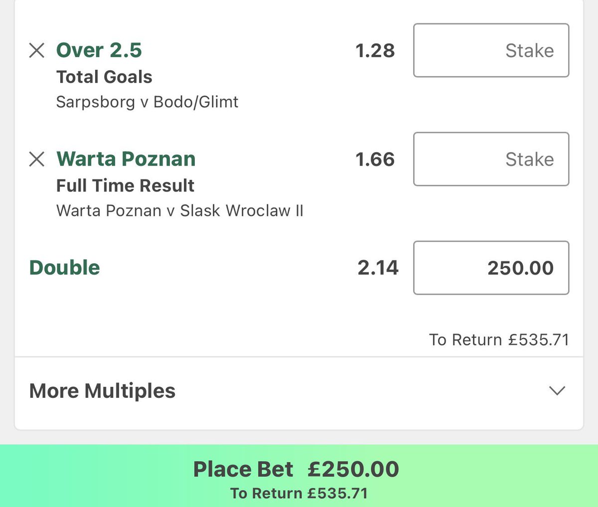 Wednesday ACCA ☄️

➡️USING MyStake 120% WELCOME BONUS UP TO 600€⬇️

go.affiliatemystake.com/visit/?bta=316…

Free Telegram Channel⬇️

t.me/+fgeHxUmsjzRjN…