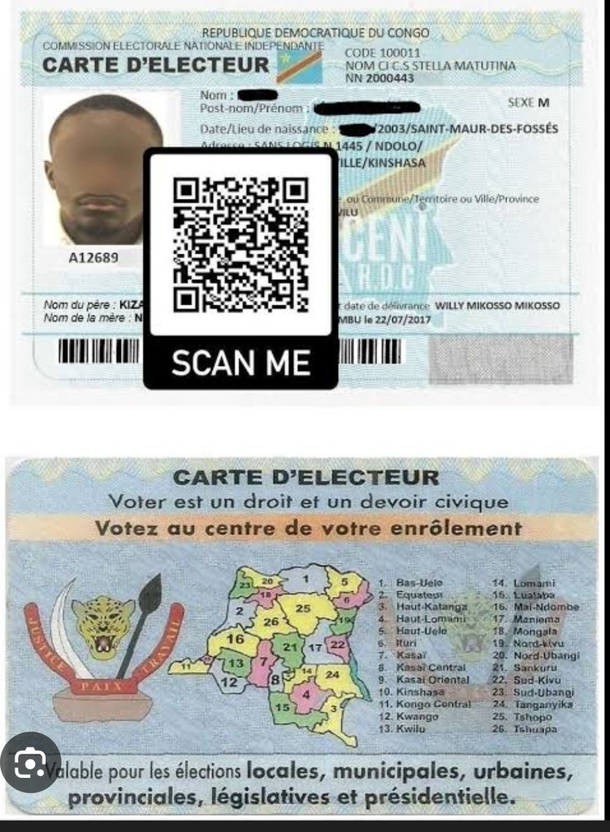 ‼️🔴‼️LE #GOUVERNEUR CONGOLAIS RASSURE BIEN QUE LES #ÉLECTEURS QUI ONT DES CARTES D'#ELECTEURS SONT #IDENTIFIÉS ET LEURS #NOMS SONT À #KINSHASA

Lorsque la ville de #goma et #bukavu sont passées sous occupation de l'armée #rwandaise, la première chose que les #rwandais ont fait,