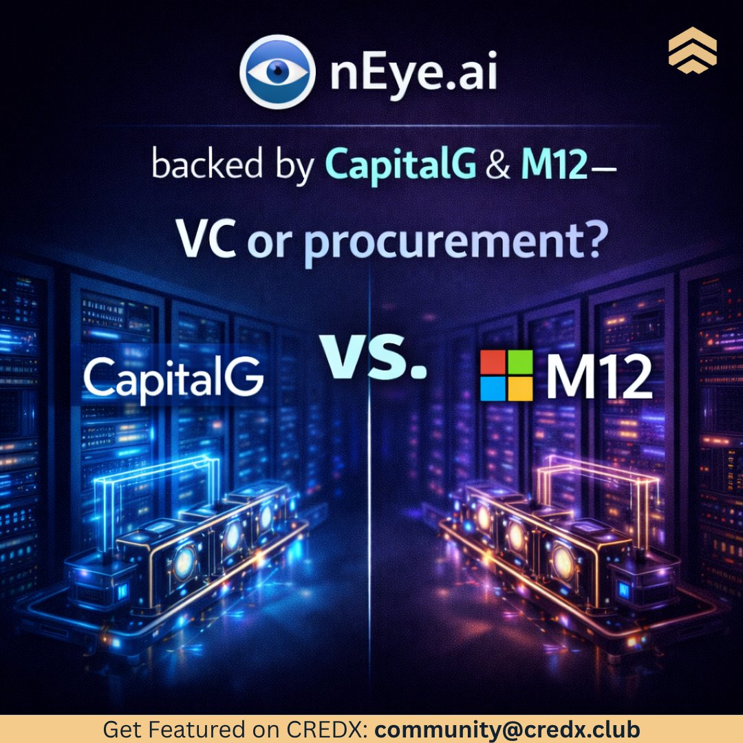 credx_club's tweet image. nEye.ai signal ⚡
CapitalG + Microsoft M12 = same bottleneck, same solution.
This isn’t VC—it’s procurement via venture.
When buyers invest, demand is already real. 

#CredX #Funding