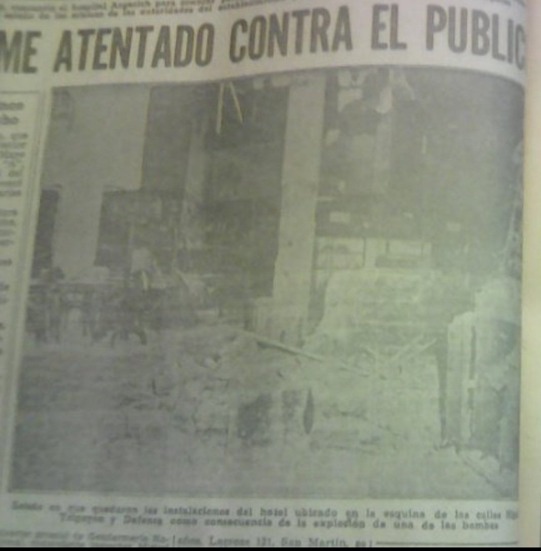 Hoy, 73 años. 15 de abril de 1953, jovenes de la UCR colocan bombas en Plaza de Mayo y alrededores, cuando hablaba Perón en un acto. Uno era Roque Carranza, luego ministro de Alfonsin. 6 muertos (uno en días postreros) y más de 90 heridos. Ahí, el antiperonismo pasó al terrorismo