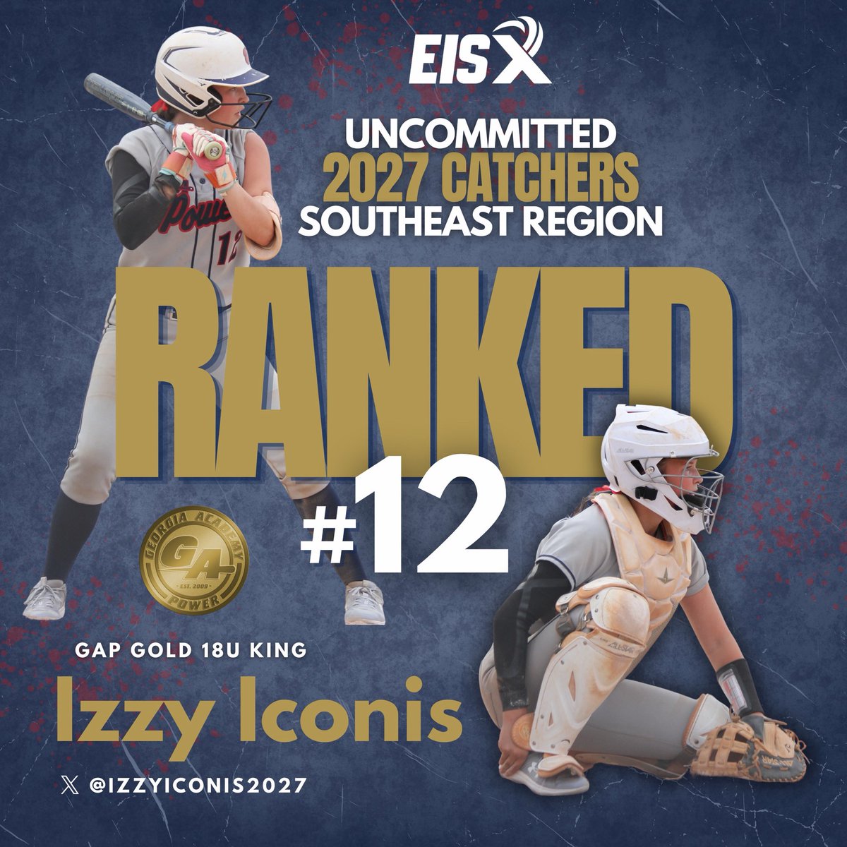 IzzyIconis2027's tweet photo. Honored to be ranked as #12 in the Uncommitted Class of 2027 Catcher rankings by @ExtraInningSB in the Southeast.  @GAPowerFP @GAPKing07 @SoftballDown @BallGirlSports @JimJking122 https://t.co/wFRVCN6kQI