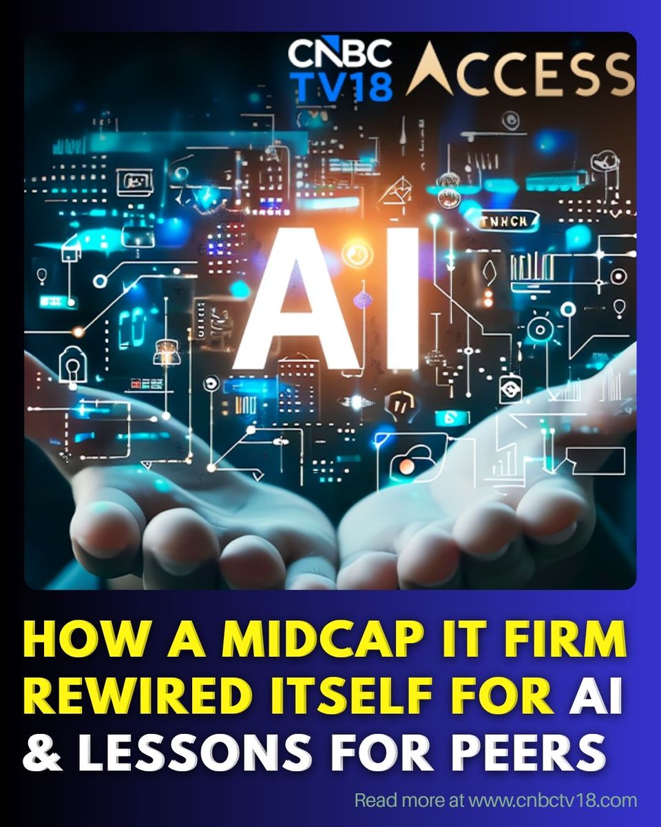 CNBCTV18News's tweet image. #CNBCTV18Access | From a decade-old foundation to a single engineer overseeing 10 digital agents and more — Here's how Happiest Minds Tech built its AI strategy across resource allocation, workforce and pricing and what others can learn from this

By @GareemaBangad |  #AI #GenAI
