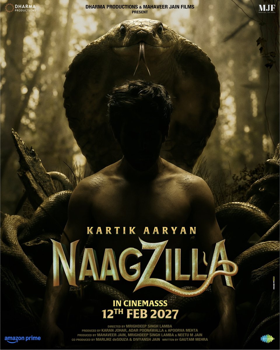 UrbanAsian's tweet image. . @DharmaMovies &amp;amp; @MahaveerJFilms’ #Naagzilla starring @TheAaryanKartik gets #Valentine’s weekend release urbanasian.com/featured/2026/…
