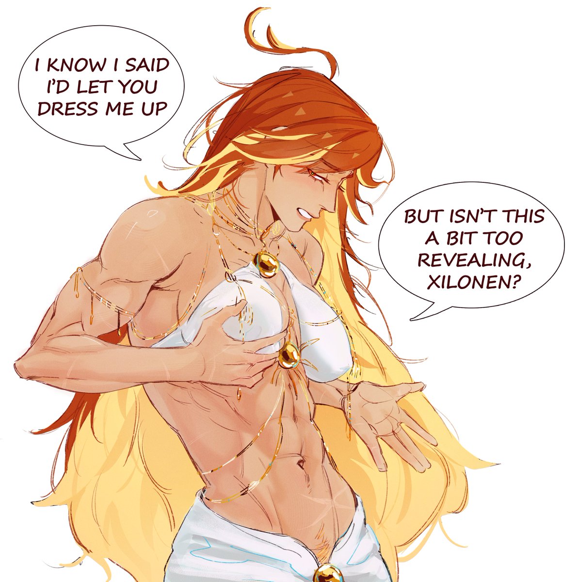 Skebooby's tweet image. Mavuika definitely lost a bet against xilonen 
#GenshinImpact #mavuinen