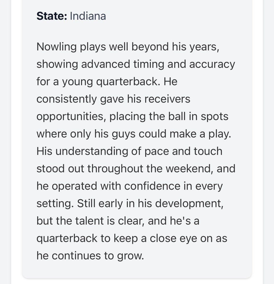 Jackson Nowling ‘30 QB tweet media