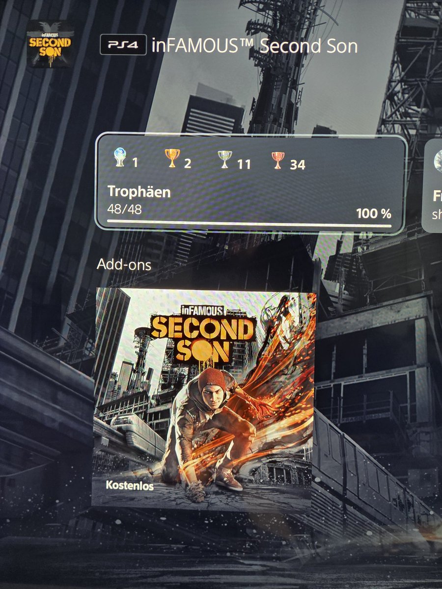 nilskern17's tweet photo. Gutes Omen für heute? Endlich mal wieder eine Platin! 🎮
Schon 12 Jahre alt, aber INFAMOUS SECOND SON fühlt sich selten so an. Macht Bock, nette Open World mit coolen Effekten und Skills. Sehr underrated! Und dazu eine machbare Platin in 21 Stunden! 👌
Vergebe 8/10 👏
#KernGames https://t.co/NJUm89geCx