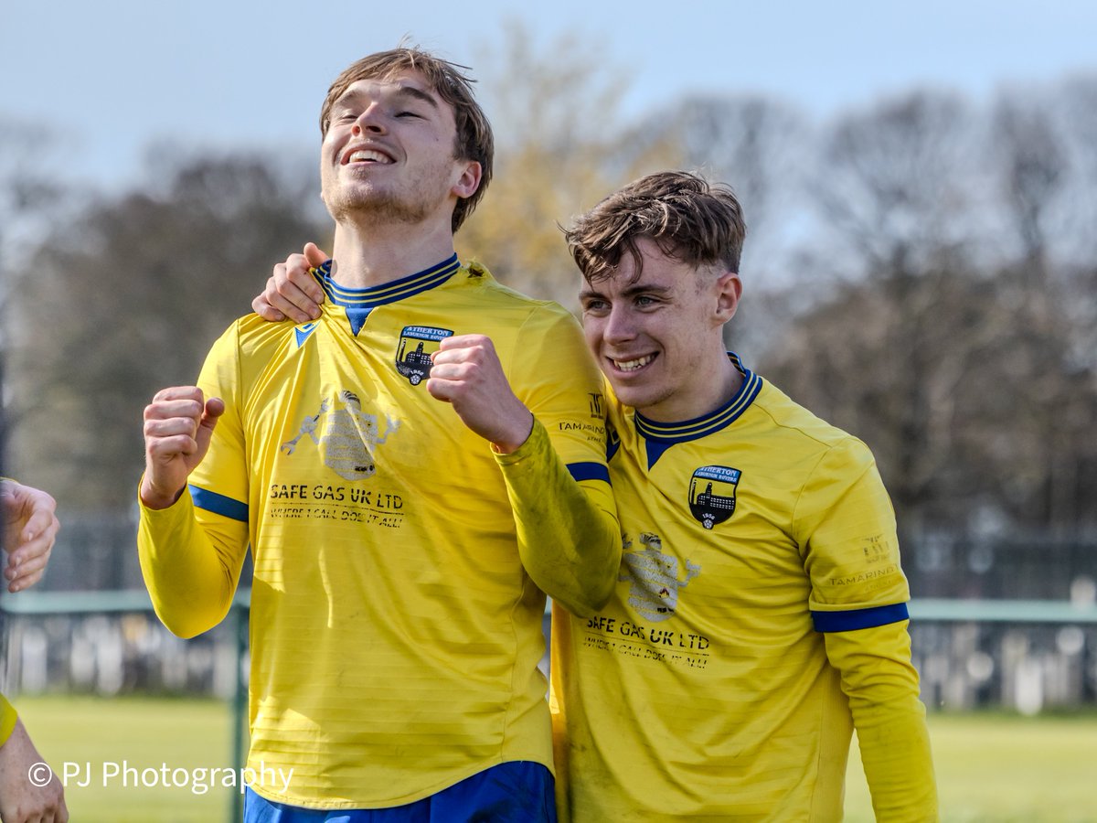 AthertonLRFC's tweet photo. #BWFC fans who are looking for another footy fix after their 12:30 game vs Huddersfield can join us at Crilly Park (M46 9XG) for our 2nd Vs 3rd game against @RamsbottomUtd! 

Support local non-league football, pints in the stand, actually exciting football and high stakes!

#OneOfAKind
