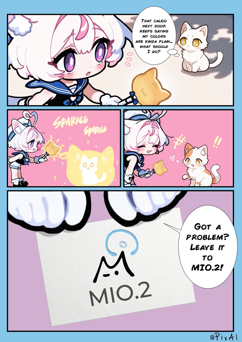 PixAI_Official's tweet photo. [MioComics] 

Hop into Mio.2 and let Mio add a little magic!  

#MioComic https://t.co/2Kp9suvRhR