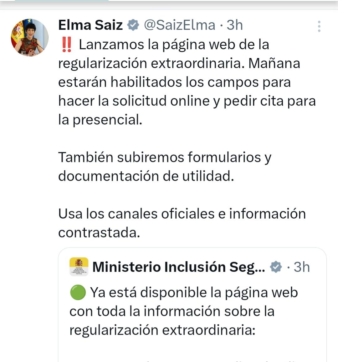 Ministra <a href="/SaizElma/">Elma Saiz</a>,nuevamente el Estado se sirve de la "abogacía de a pie"para llevar a cabo este nuevo DL ,esta vez,para la Regularización de inmigrantes en situación irregular.
Cuándo regularizará la inmunda situación de la abogacía y procura mutualista alternativa?. 
Nos toca.